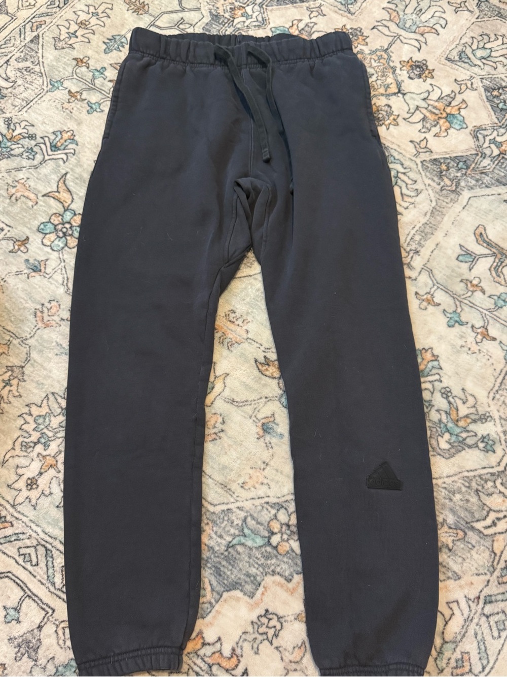adidas Black Athletic Joggers with Elastic Waist